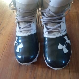 Under armour blue and white football cleats
